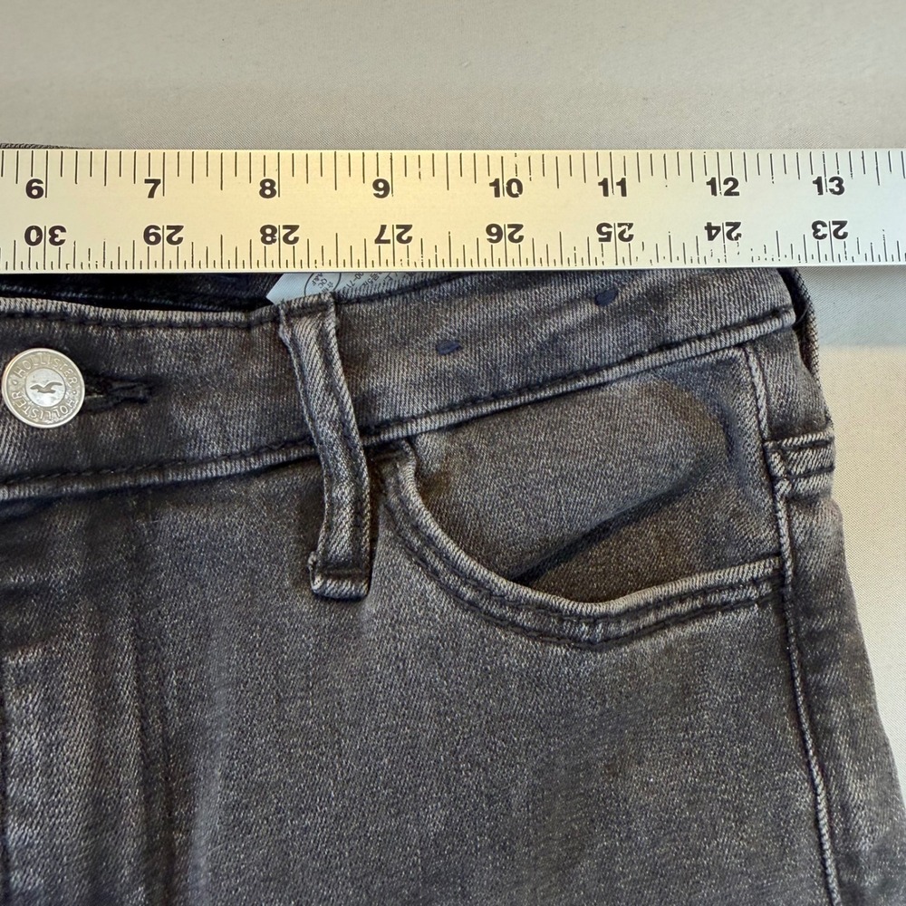 Hollister High Rise Flare Jeans Washed Black 5R 27x31 Y2K 90s Grunge Indie Boho - Picture 7 of 8